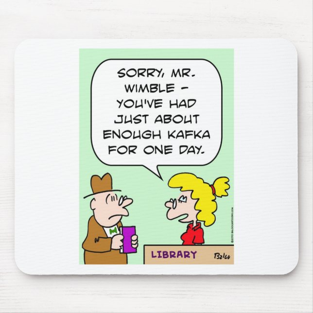 kafka Bibliothek genügende Bücher Mousepad (Vorne)
