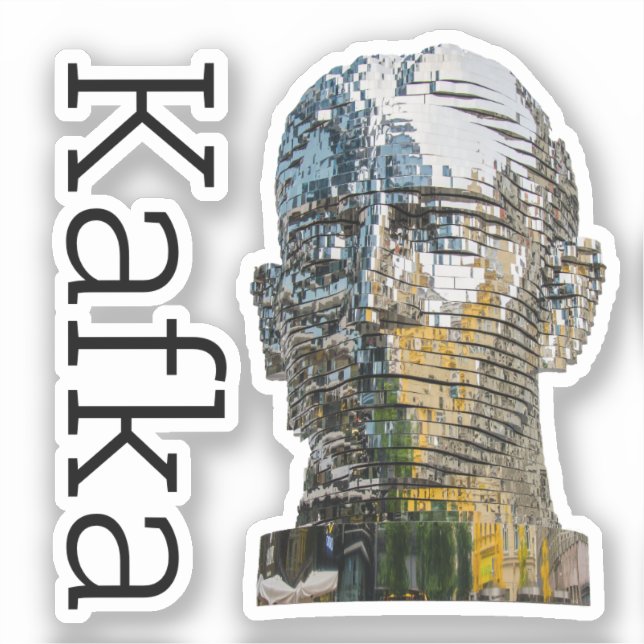 Kafka Head Square Sticker (Vorderseite)