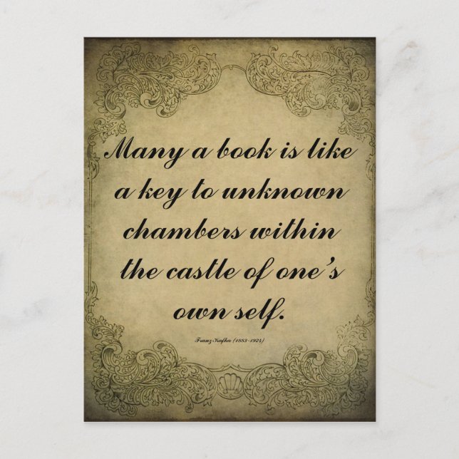 Kafka Zitat über Bücher Postkarte (Vorderseite)