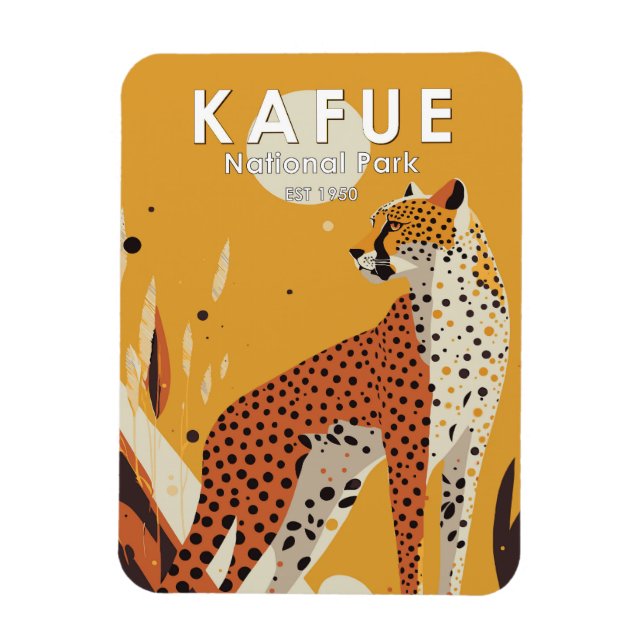 Kafue Nationalpark Sambia Vintag Magnet (Vertikal)