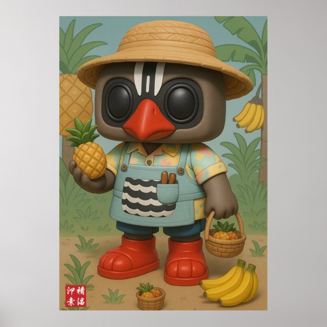 Kagu Banana und Ananas Poster (Vorne)