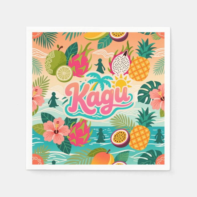 Kagu Tropical Tutti Frutti Serviette (Vorderseite)