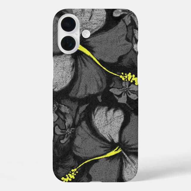 Kahala Hibiskus Hawaiian Lava Rock Black Case-Mate iPhone Hülle (Rückseite)