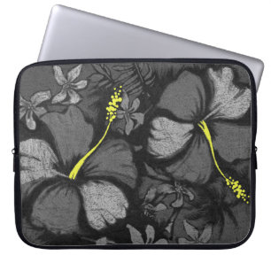 Kahala Hibiskus Hawaiian Lava Rock Illustration Laptopschutzhülle