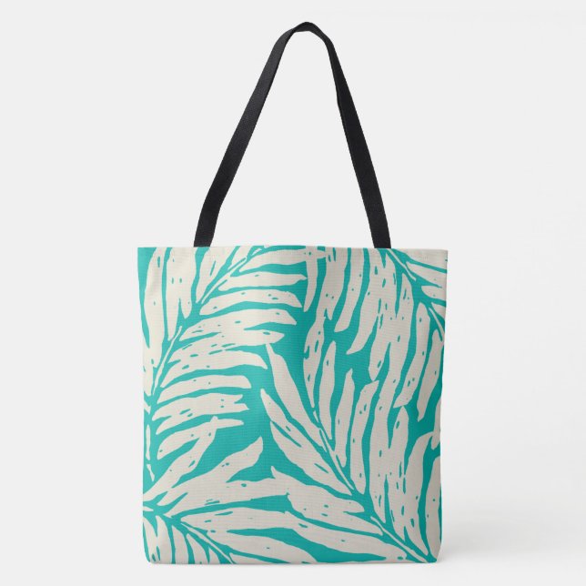 Kahanu Garden Hawaiian Palm Blätter Beach Bag (Vorderseite)