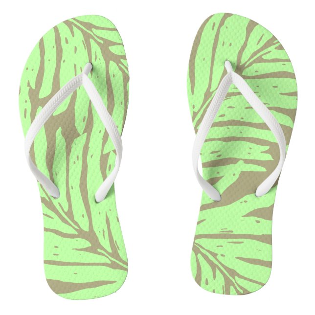 Kahanu Garden Hawaiian Palm Blätter Flip Flops (Fußbett)