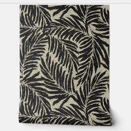Kahanu Palms Hawaiian Imitats Linen Texture - Schw Tapete