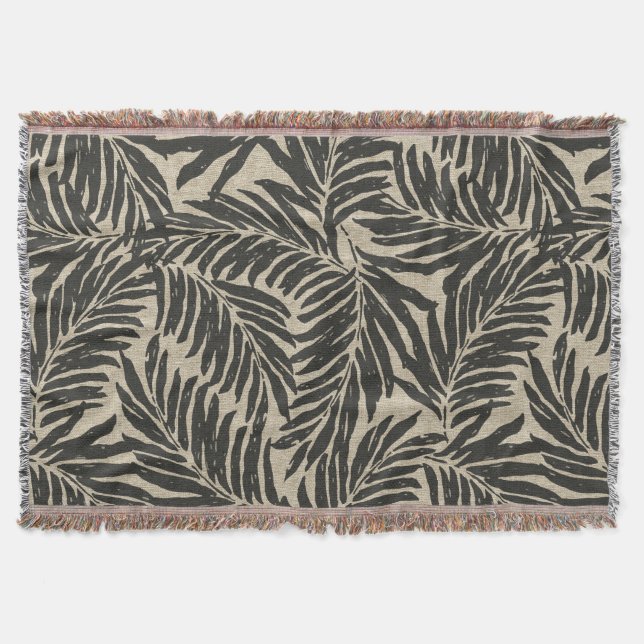 Kahanu Palms Hawaiian Linen Texture Decke (Vorderseite)