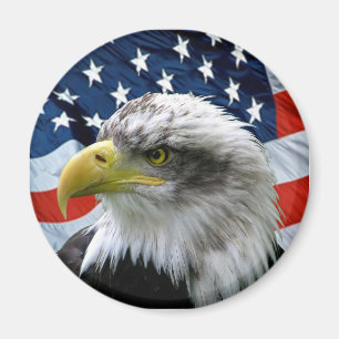 Kahl-Eagle-Amerikanisch-Flagge Magnet