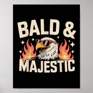 Kahl Und Majestätisch Kahlköpfiger Vater Lustiger Poster