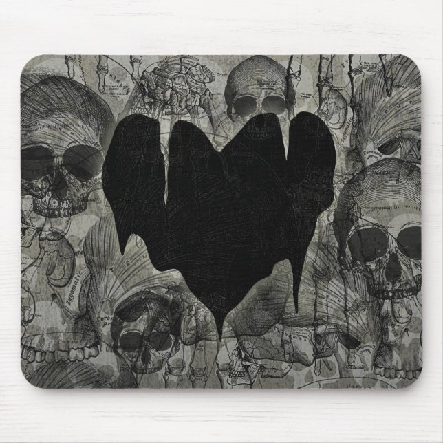 Kahles Herz-gotischer Valentinsgruß Mousepad (Vorne)