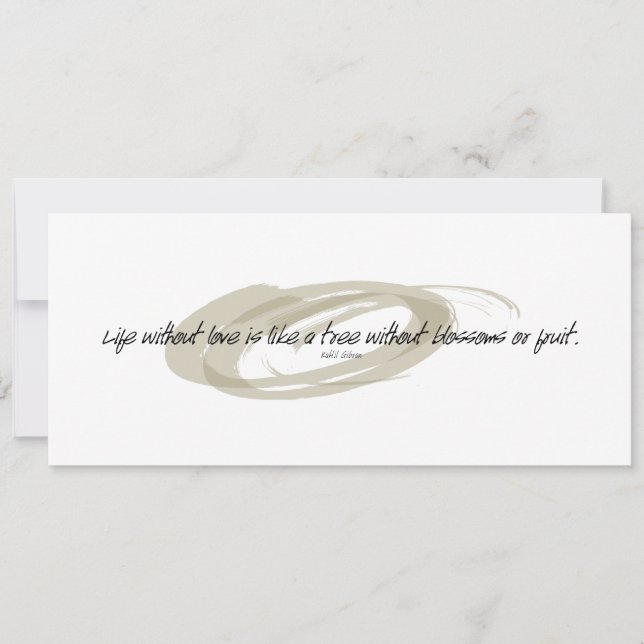 Kahlil Gibran Life ohne Liebe Zitat (Vorderseite)