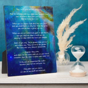 Kahlil Gibran on Joy and Sorrow Fotoplatte
