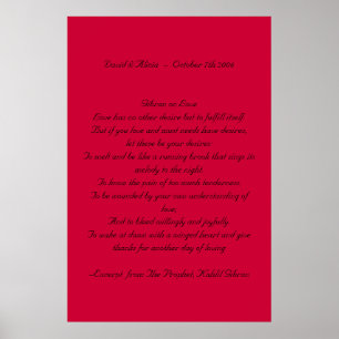 Kahlil Gibran zur Liebe Poster