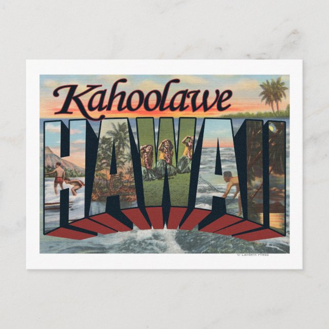 Kahoolawe, Hawaii - Große Briefszenen Postkarte (Vorderseite)