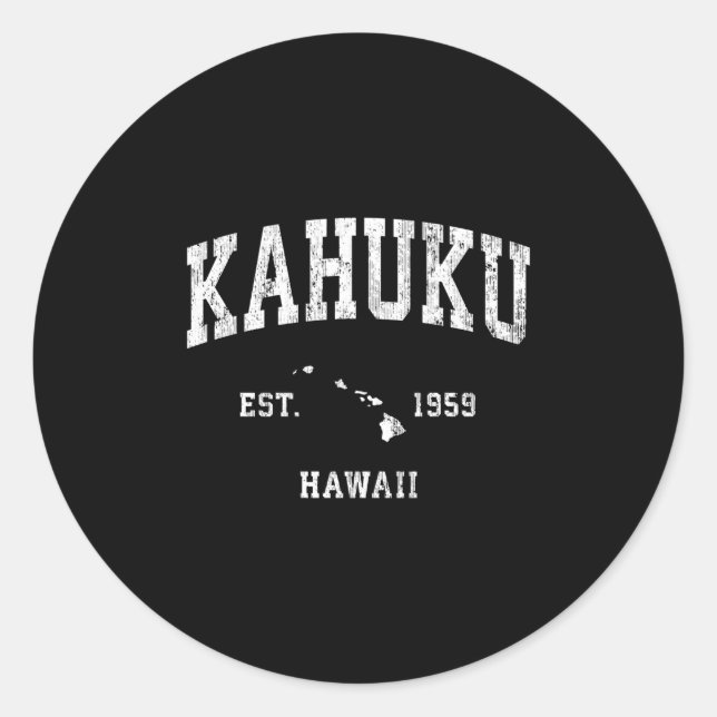 Kahuku Hawaii Hi Athletic Sports Runder Aufkleber (Vorderseite)