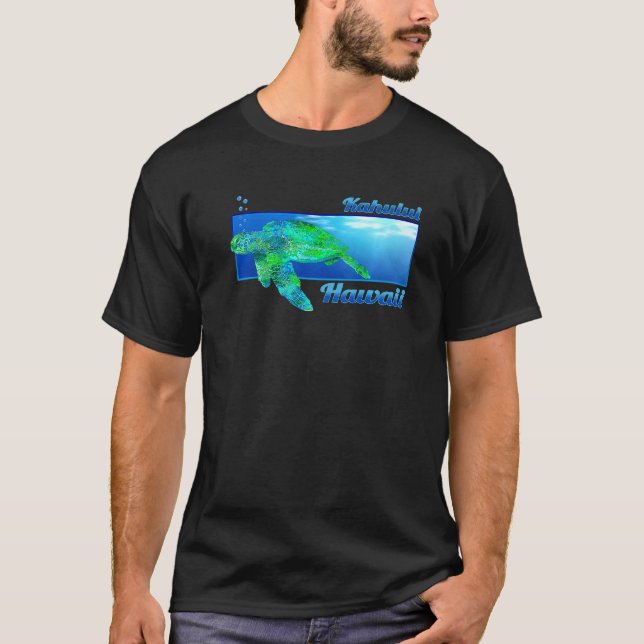 Kahului Hawaii Swimming Honu T-Shirt (Vorderseite)
