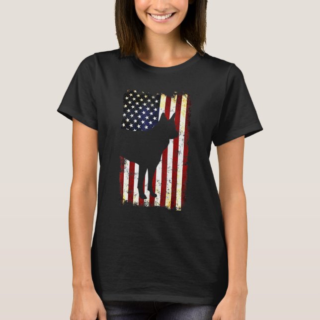 Kai Ken Silhouette American Flag 4. Juli Tora T-Shirt (Vorderseite)