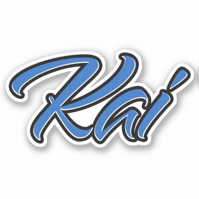 Kai Name blue Aufkleber Sticker Stickerset (Vorderseite)