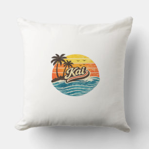 Kai Retro Sonnenuntergang Namensdesign Kissen