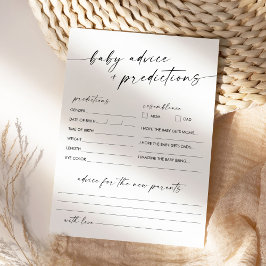 KAIA Baby Shower Advice & Predictions Card Einladung