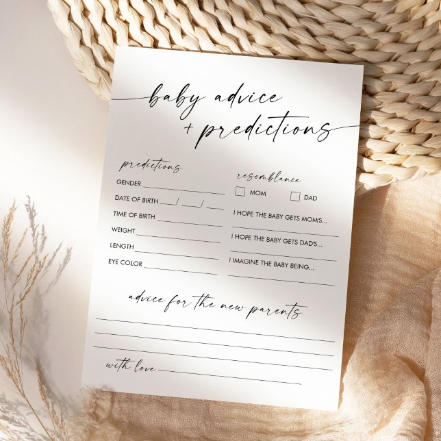 KAIA Baby Shower Advice & Predictions Card Einladung (Von Creator hochgeladen)