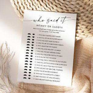 KAIA, der sagte, es Mommy Daddy Baby Game Card Einladung