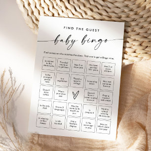 KAIA Finden Sie die Baby Bingo Game Card Einladung