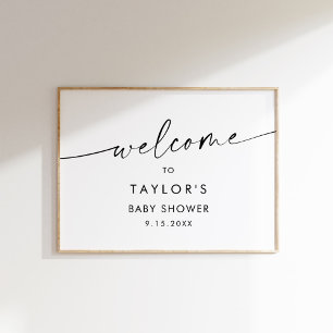 KAIA Minimalistisch Baby Dusche Empfang Poster