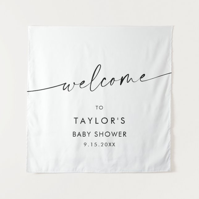 KAIA Minimalistisch Baby Dusche Empfang Wandteppich (Vorderseite)