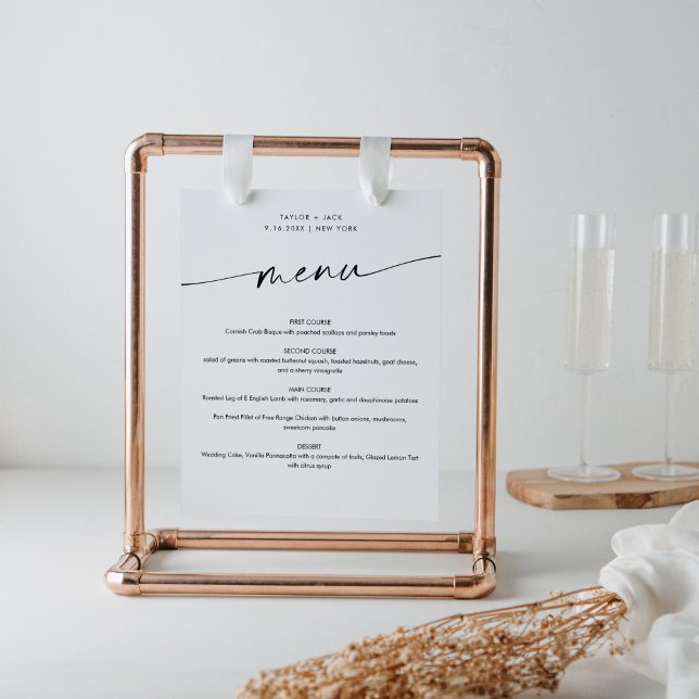 KAIA Minimalistisch Wedding Menu Sign Poster (Von Creator hochgeladen)