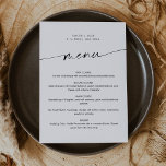 KAIA Minimalistisch Wedding Menükarte<br><div class="desc">Wo Einfachheit und Eleganz in jedem Takt aufeinander treffen,  strahlt diese minimalistische Kollektion Eleganz aus. Der moderne und stilvolle Schriftart schmückt jedes Stück mit zeitlosem Charme und ist somit die perfekte Wahl für Hochzeiten,  Brautpartys,  Babyduschen und alle anderen Anlässe,  bei denen die Schönheit des Ortes nicht allzu groß ist.</div>