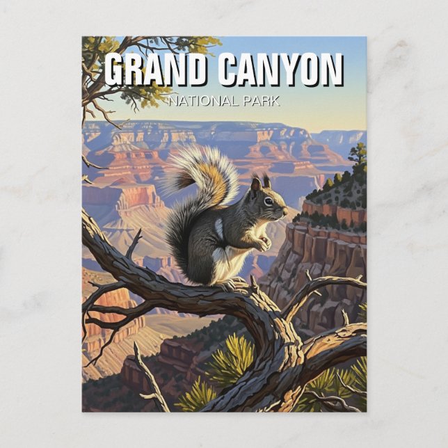 Kaibab-Eichhörnchen im Grand Canyon-Nationalpark Postkarte (Vorderseite)