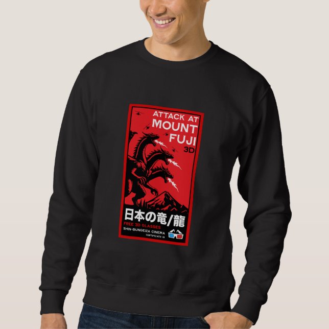 Kaiju-Angriff auf den Berg Fidschi Sweatshirt (Vorderseite)