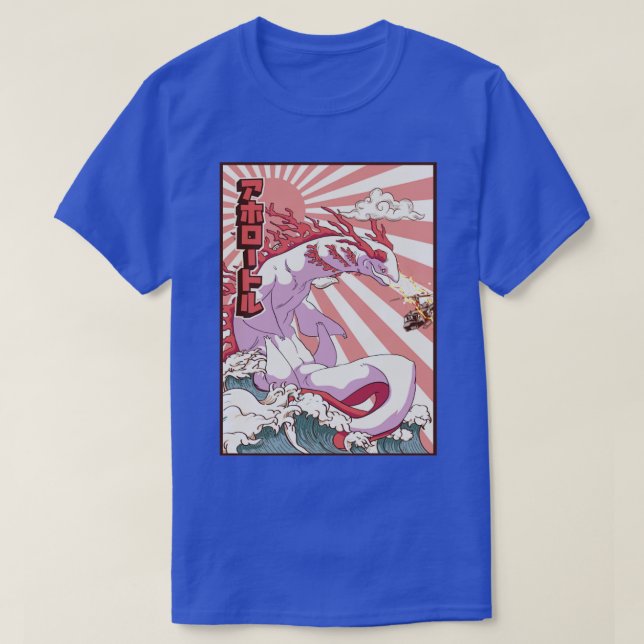 Kaiju Axolotl Japanisches Monstergeschenk1 T-Shirt (Design vorne)