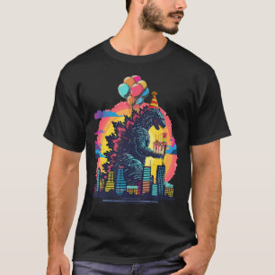 Kaiju Birthday Balloon Cake Monster Movie Bday De T-Shirt