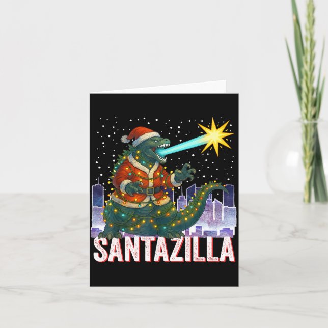Kaiju Christmas Santazilla Japanese Monster Dinosa Karte (Vorderseite)