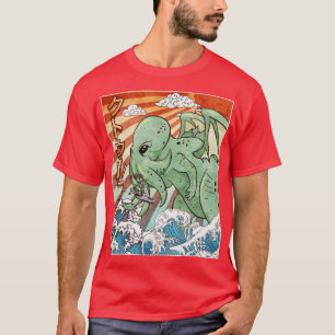 Kaiju Cthulhu Necronomicon Japanisches Monstergesc T-Shirt