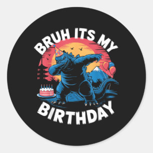 Kaiju-Geburtstag Japan Monster Dinosaur Bruh Runder Aufkleber