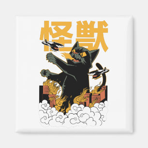 Kaiju-Katzenmonster Magnet