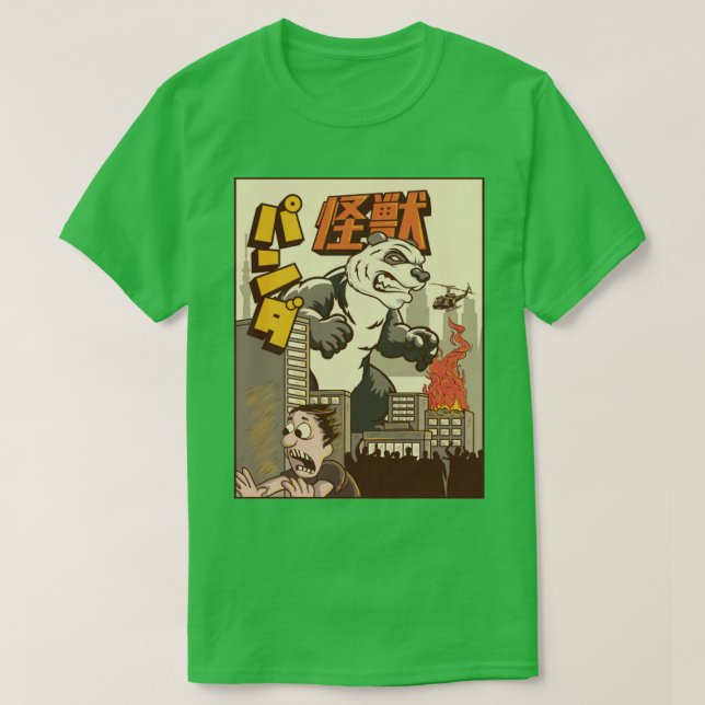 Kaiju Panda Japanisches Monstergeschenk T-Shirt (Design vorne)