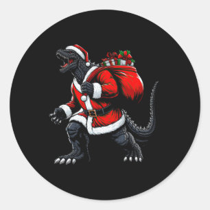 Kaiju Santa Christmas Santazilla Japanisches Monst Runder Aufkleber