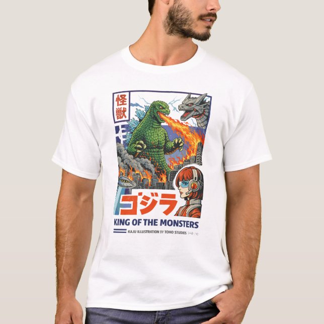 Kaiju-Stadtzerstörung T-Shirt (Vorderseite)
