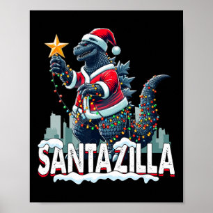 Kaiju Weihnachten Santazilla japanisches Monster D Poster