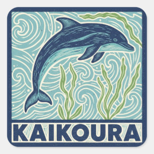 Kaikoura Neuseeland Delphine Reise Quadratischer Aufkleber
