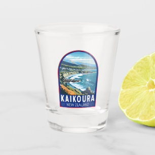 Kaikoura Neuseeland Reise Kunst Vintage Schnapsglas