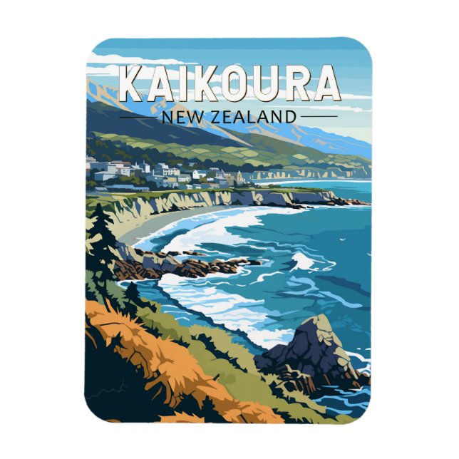 Kaikoura Neuseeland Reisen Vintag Magnet (Vertikal)