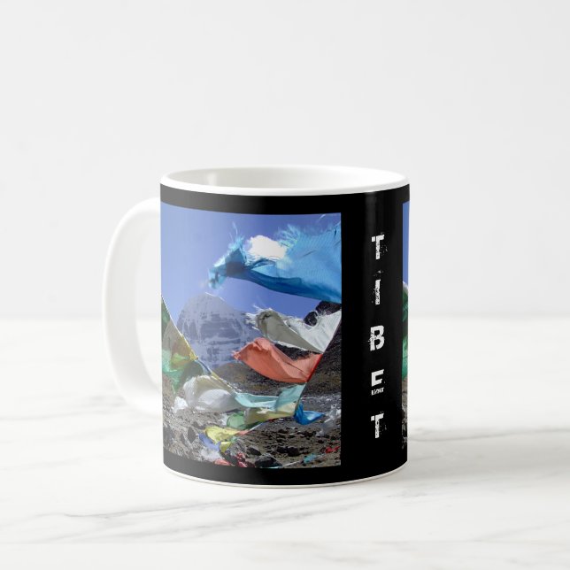 Kailash, heiliger Berg, Tibet - Himalaja Kaffeetasse (Vorderseite Links)