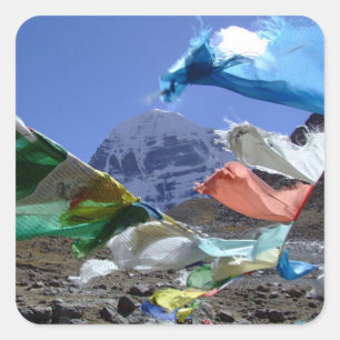 Kailash, Heiliger Berg, Tibet - Himalaya Quadratischer Aufkleber