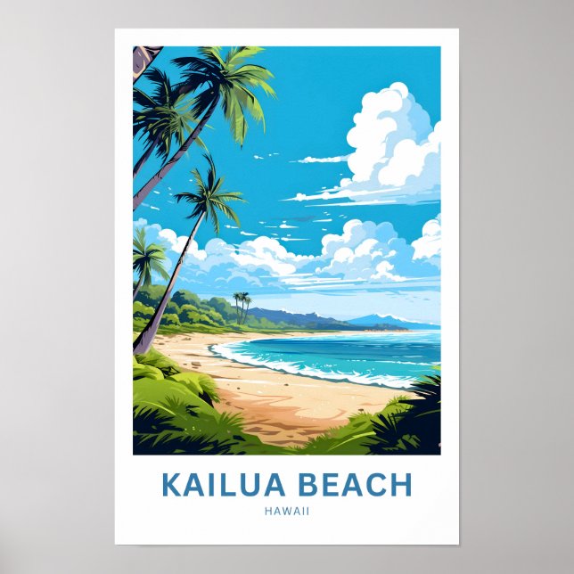 Kailua Beach Hawaii Travel Print Poster (Vorne)